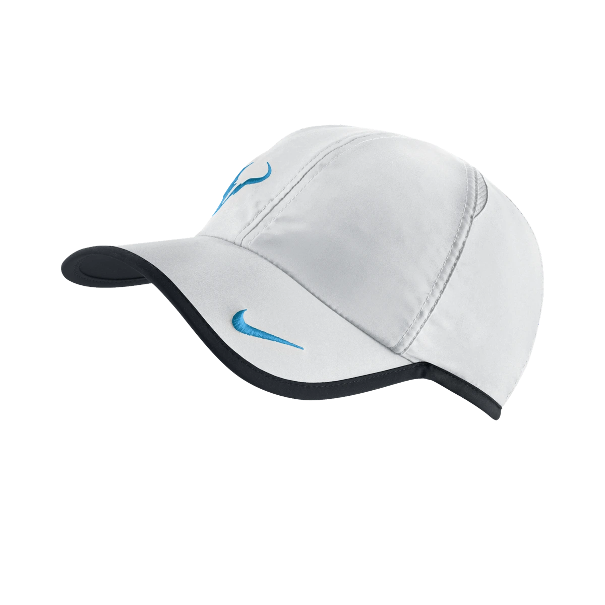 Nike Rafa Bull Logo hat in White w/Black & Neptune Blue [398224-140] from the Spring 2012 tennis collection